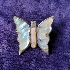 Vintage 925 Sterling Silver Western Southwestern Butterfly Brooch Pin